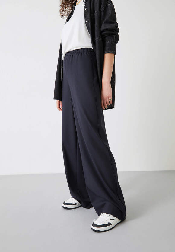 Alpa Wide Leg Wool Blend Trousers