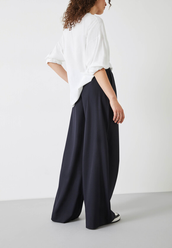 Alpa Wide Leg Wool Blend Trousers