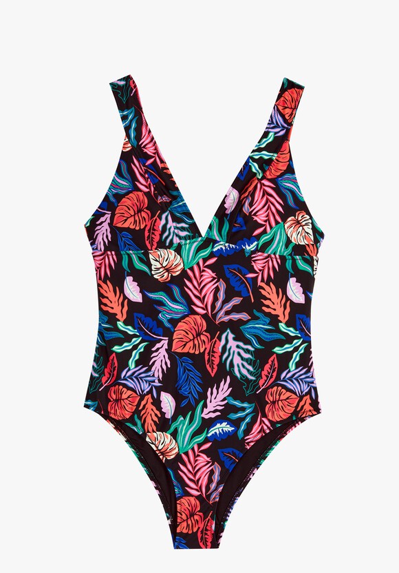 Wide Strap Swimsuit | Bright Leaves | hush