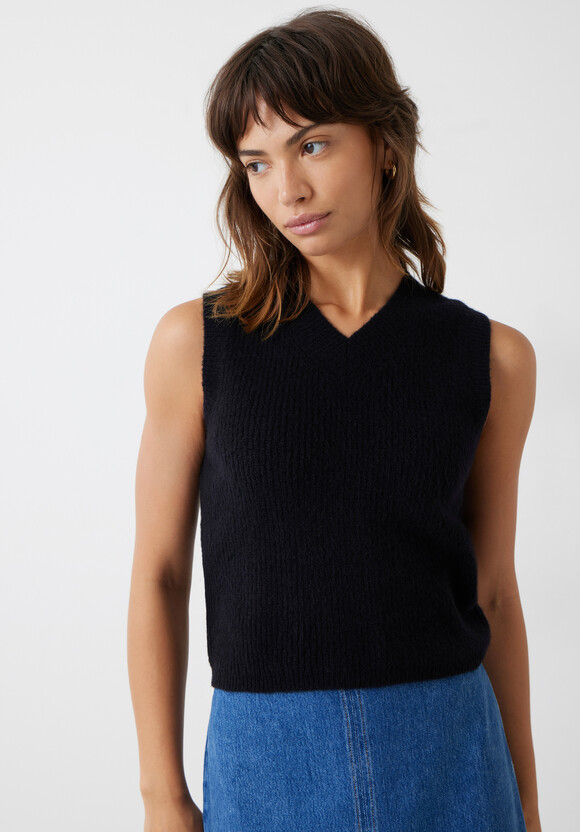 Lueluoye Womens Sleeveless V Neck Sweater Vest Fall Loose Crochet Knit Tank  Tops Black S at  Women's Clothing store
