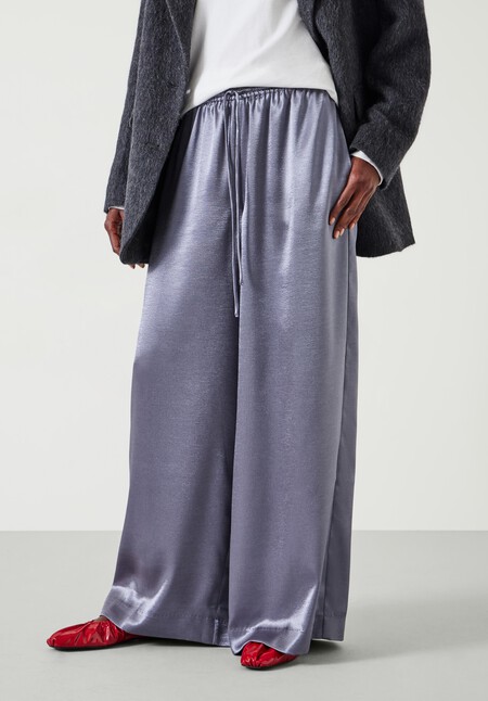 Aurora Satin Wide Leg Trousers