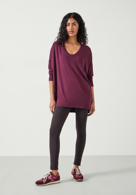 Gillian Wide Jersey V Neck Top