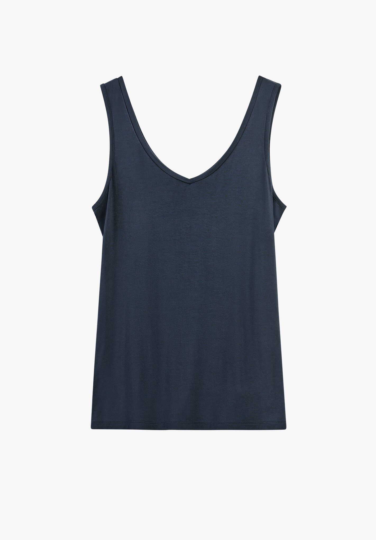 Sally V-Neck Jersey Vest Top | Midnight Navy | hush