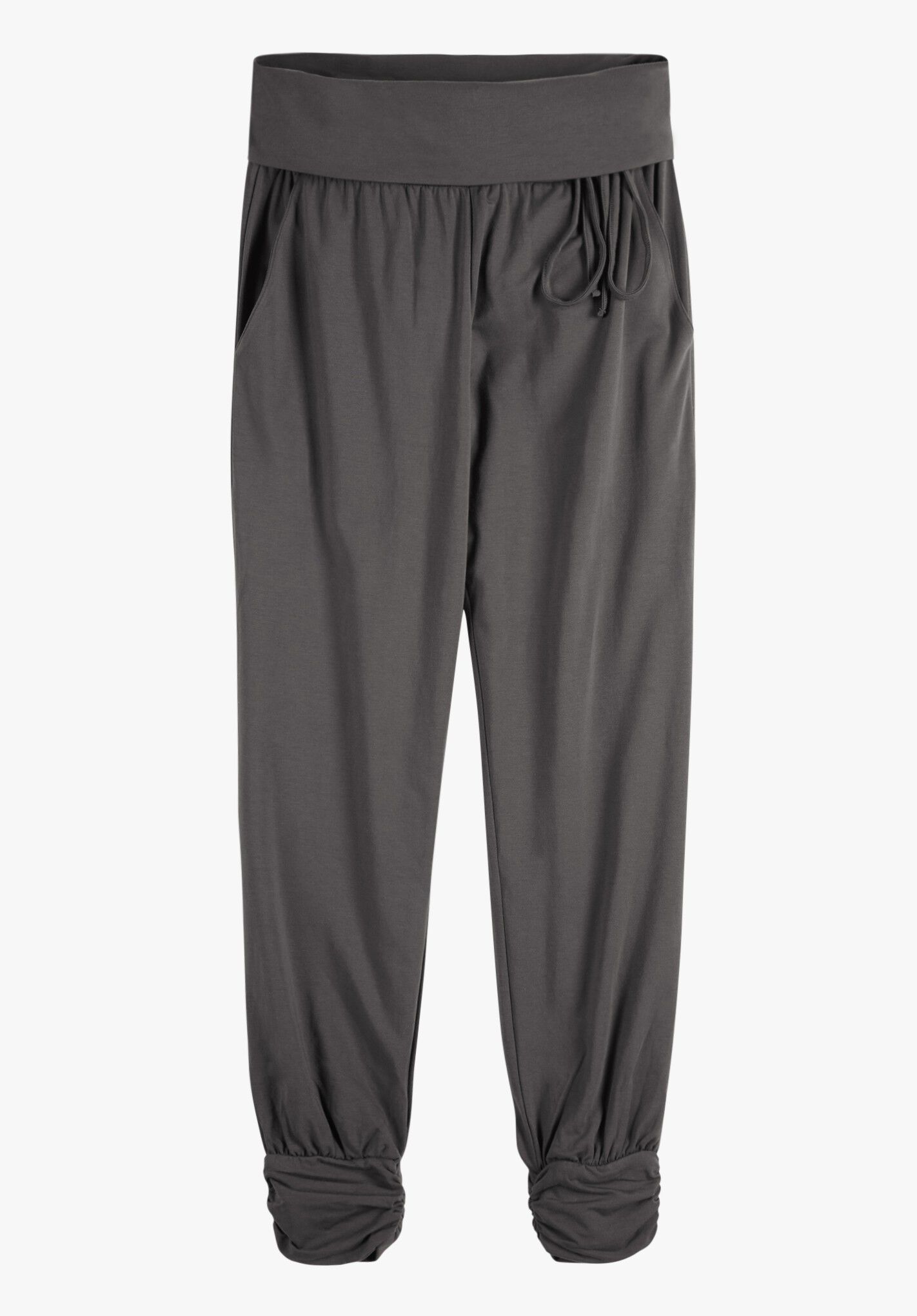 Chic Dark Grey Oversized Tie Dye Pockets Cotton Harem Pants Fall – Omychic