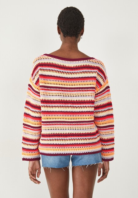 Myra Crochet Striped Jumper
