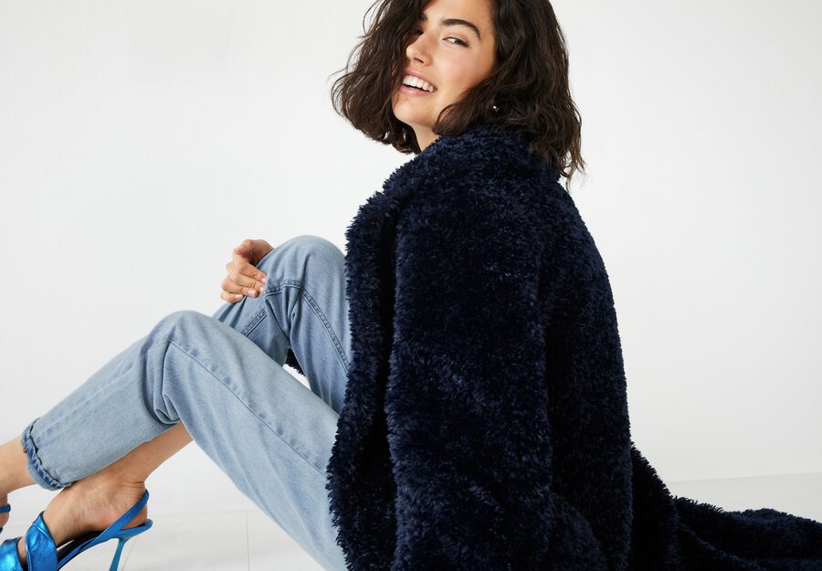 Leighton Textured Faux Fur Coat