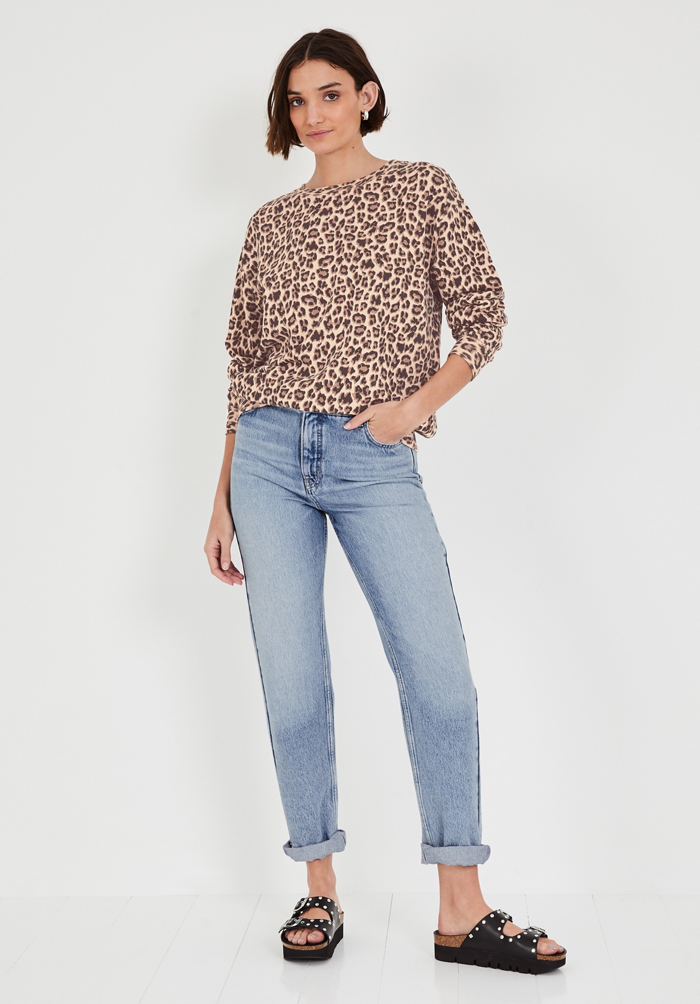 hush oversized leopard sweatshirt